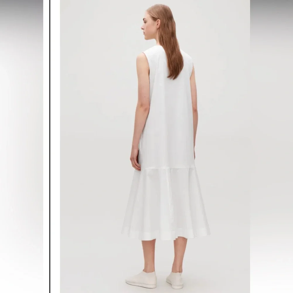 COS Cotton Poplin Sleeveless Midi Dress